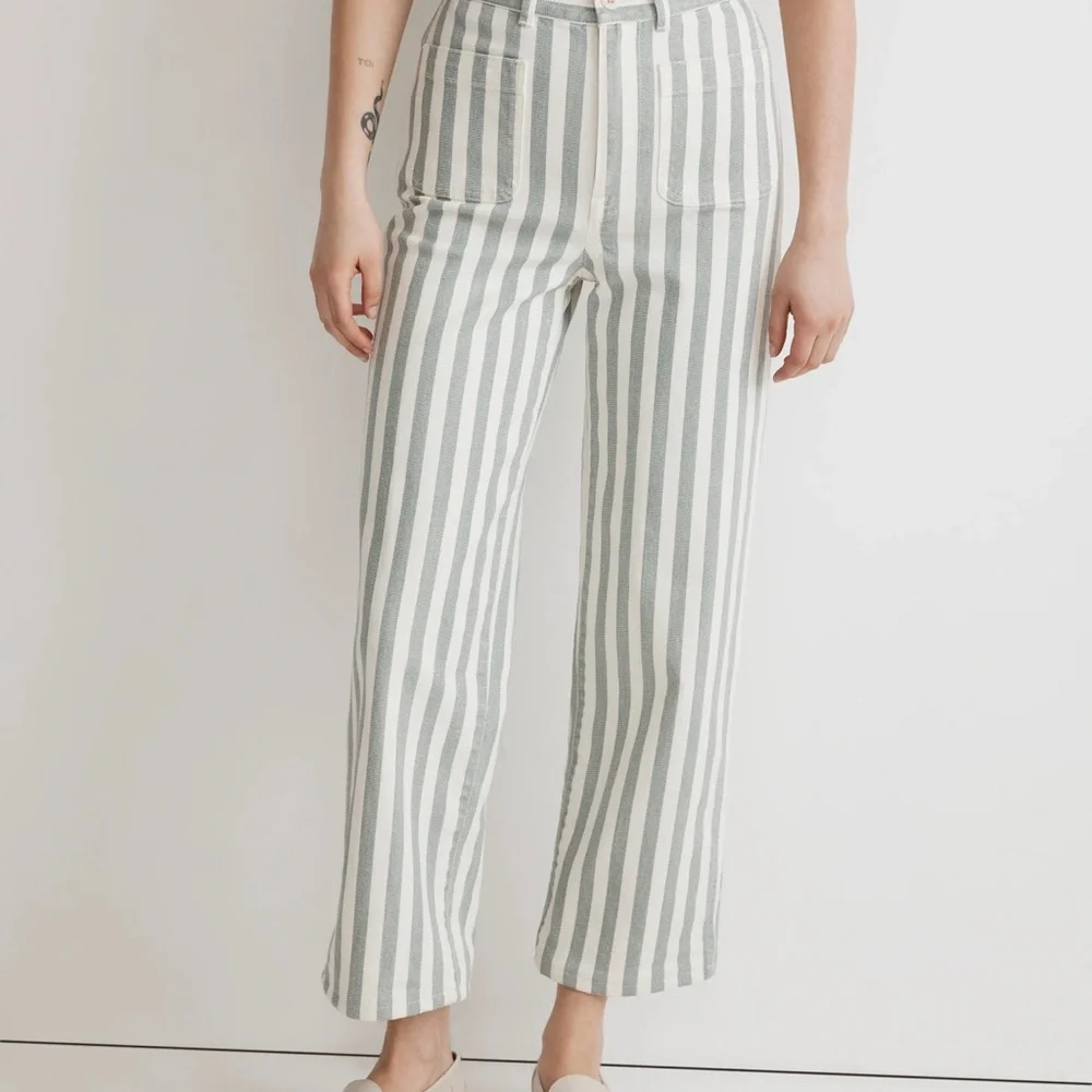 Emmett 2.0 Wide-Leg Crop Pants in Stripe: Patch-Pocket Edition 〰️ Madewell - Picture 2 of 3